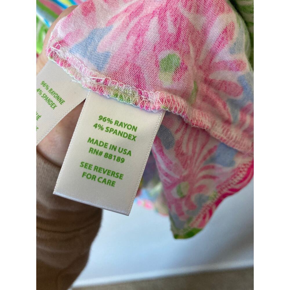 EUC Lilly Pulitzer Almeria Lovers Coral Stretch Off the Shoulder Top Bright XS - Picture 11 of 13